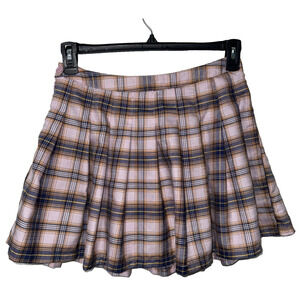 Plaid Mini Pleated Skirt 28 Waist Schoolgirl Preppy Coquette Ivy League Casual